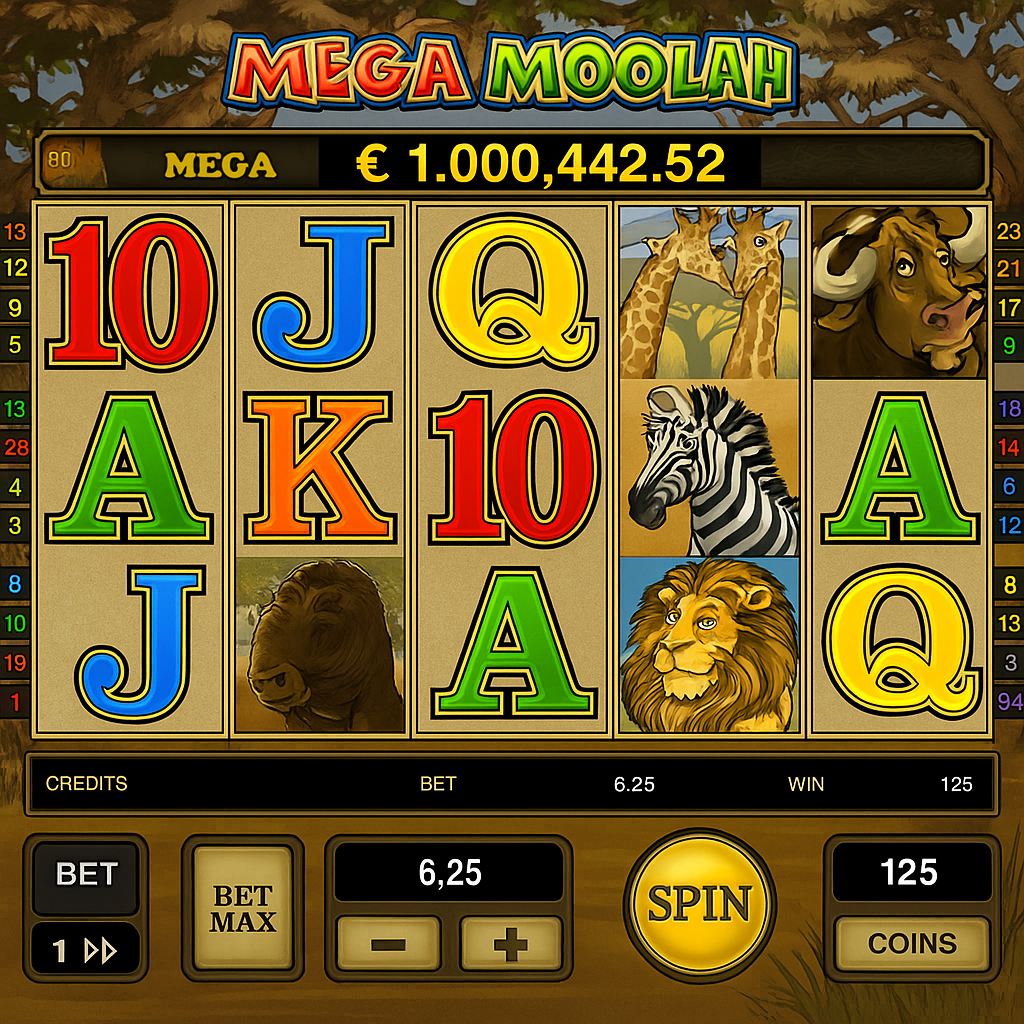 Stars - Mega Moolah Slot Game - Progressive Jackpot